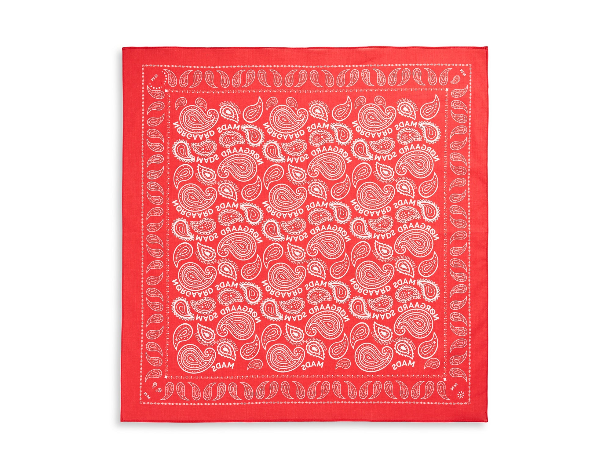 Mads Nørgaard / Soft Cotton Paisley Scarf Solid / Fiery Red