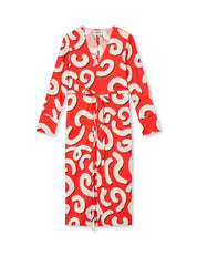 Mads Nørgaard / Colleen Oda Dress AOP / Swirl AOP/Fiery Red