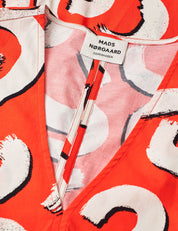 Mads Nørgaard / Colleen Oda Dress AOP / Swirl AOP/Fiery Red