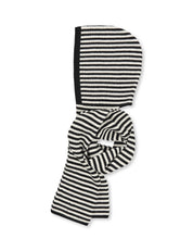 Mads Nørgaard / One Wool Freja Hooded Scarf / Black/Vanilla Ice