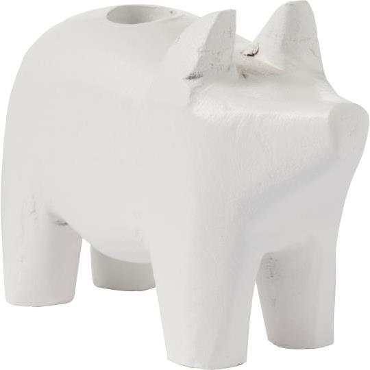 Ib Laursen / Kerzenhalter Schwein 1,3cm / weiß
