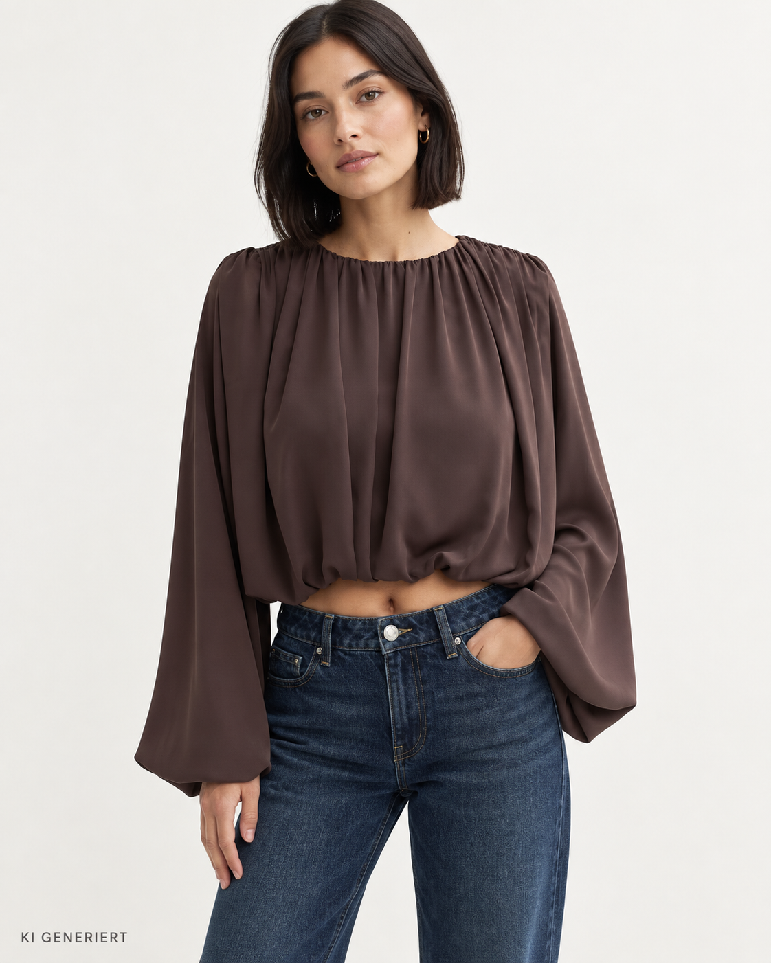 Gina Tricot / Balloon blouse / Brown