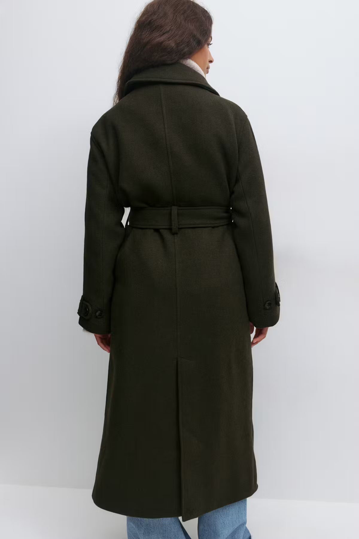 Gina Tricot / Belted wool blend coat / Dark Green