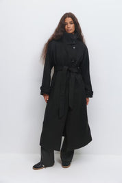 Gina Tricot / Belted wool blend coat / Black