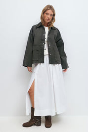 Gina Tricot / Waxed effect jacket / Dark green
