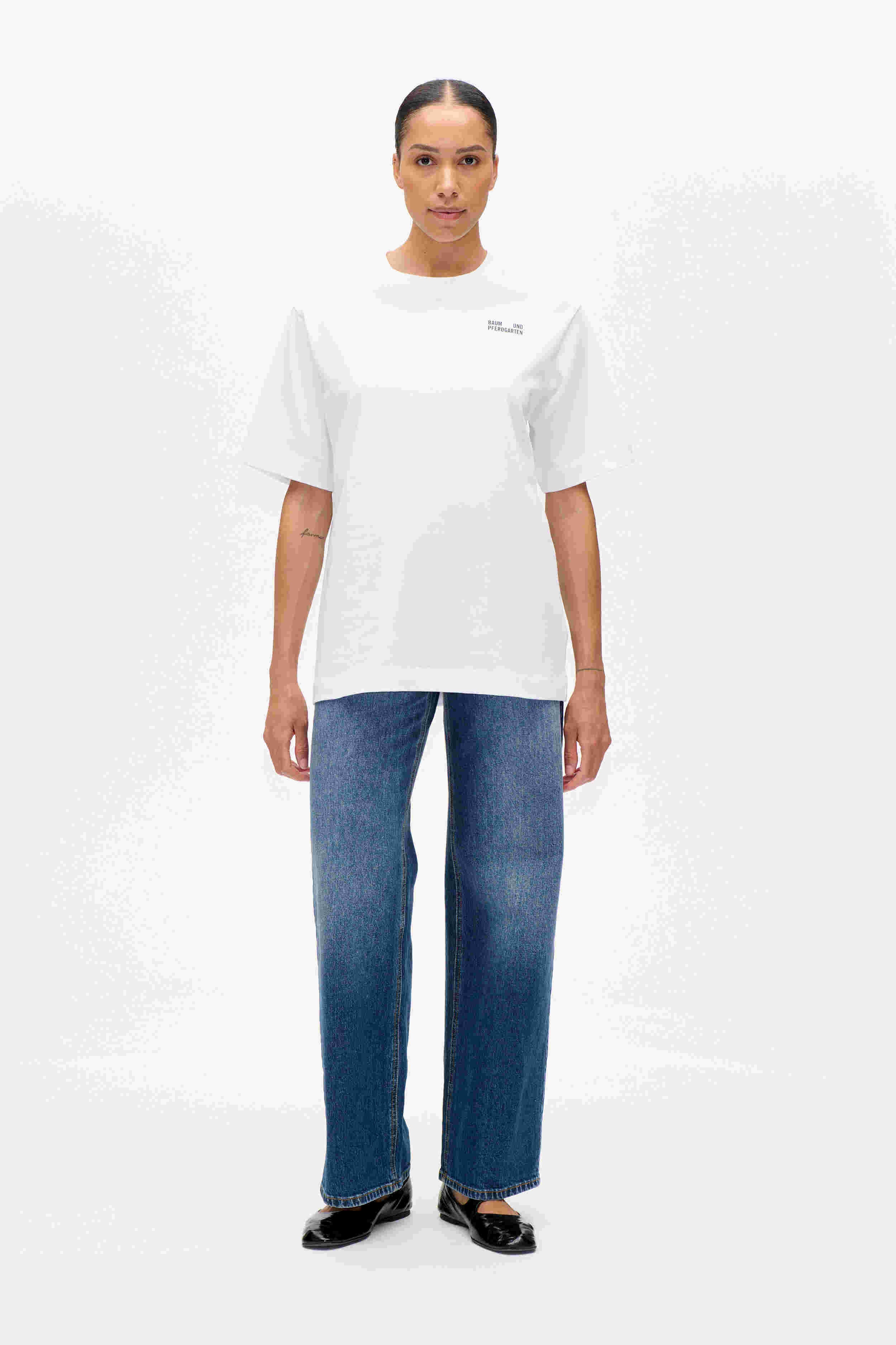 Baum und Pferdgarten / JANINA T-Shirt / BP Navy Check