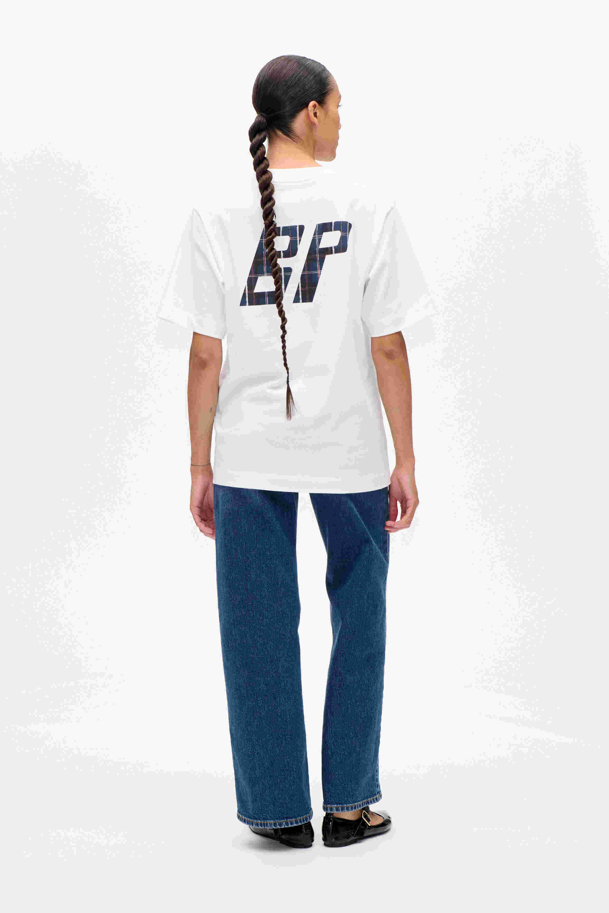 Baum und Pferdgarten / JANINA T-Shirt / BP Navy Check