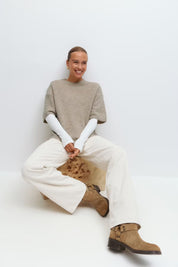 Gina Tricot / Knitted short sleeve top / Pure c