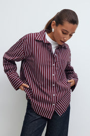 Gina Tricot / Poplin shirt / Burgundy
