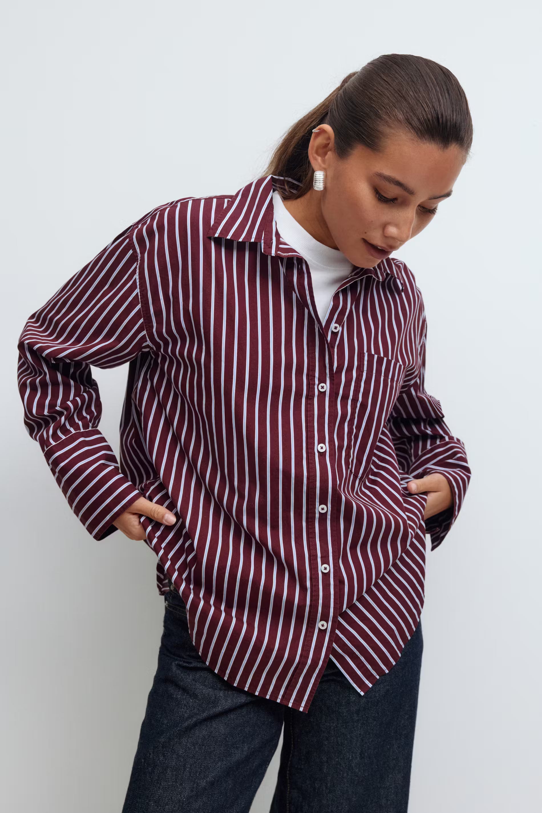 Gina Tricot / Poplin shirt / Burgundy