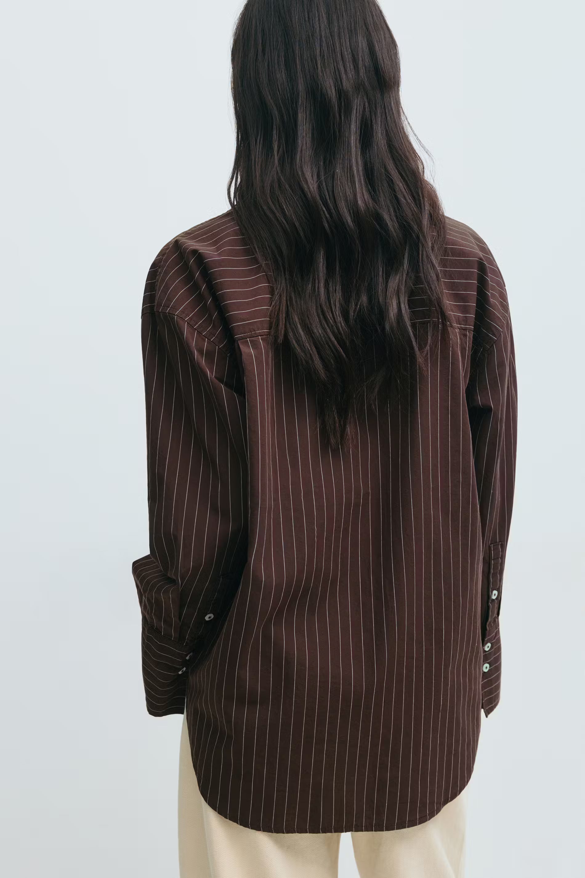 Gina Tricot / Poplin shirt / Brown/stripe