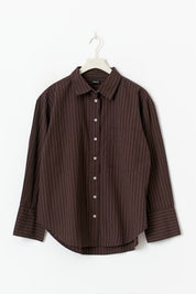 Gina Tricot / Poplin shirt / Brown/stripe