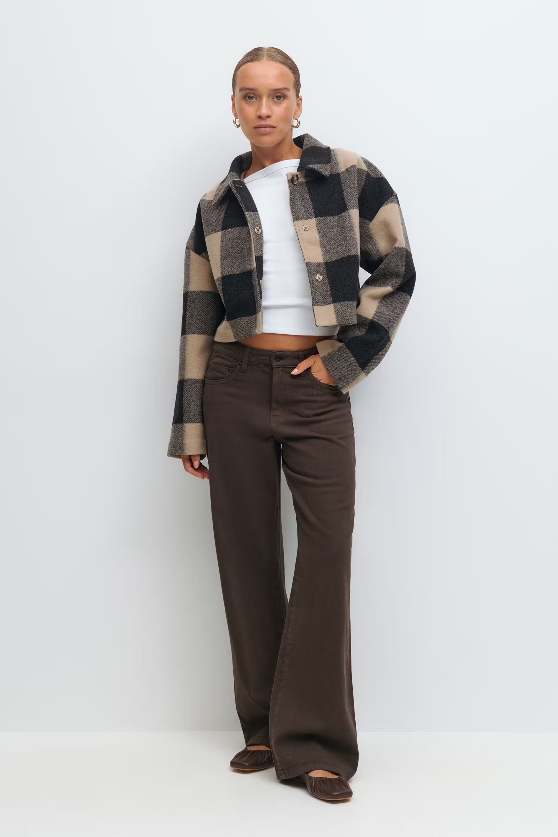 Gina Tricot / Short jacket / Beige check