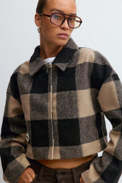 Gina Tricot / Short jacket / Beige check