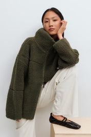 Gina Tricot / Pile zip jacket / Sea Turtle
