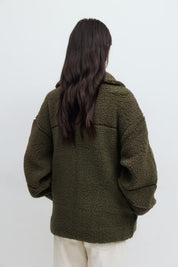 Gina Tricot / Pile zip jacket / Sea Turtle