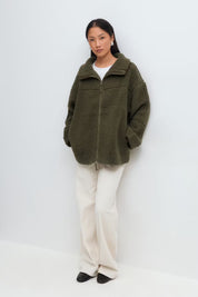Gina Tricot / Pile zip jacket / Sea Turtle