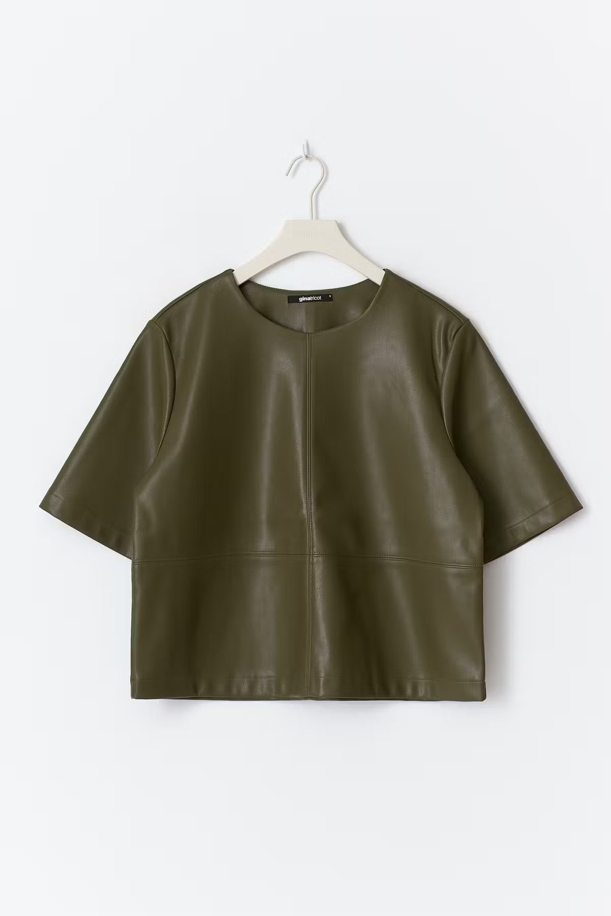 Gina Tricot / Pu boxy tee / Sea Turtle