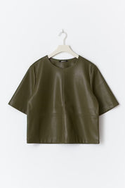 Gina Tricot / Pu boxy tee / Sea Turtle