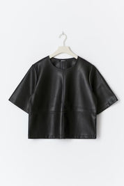 Gina Tricot / Pu boxy tee / Black