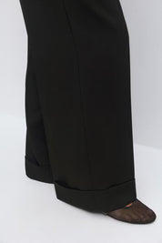 Gina Tricot / Mid waist wide trousers / Black