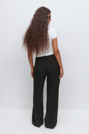 Gina Tricot / Mid waist wide trousers / Black