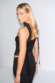 Gina Tricot / Lace scarf top / Black