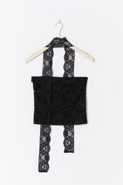 Gina Tricot / Lace scarf top / Black