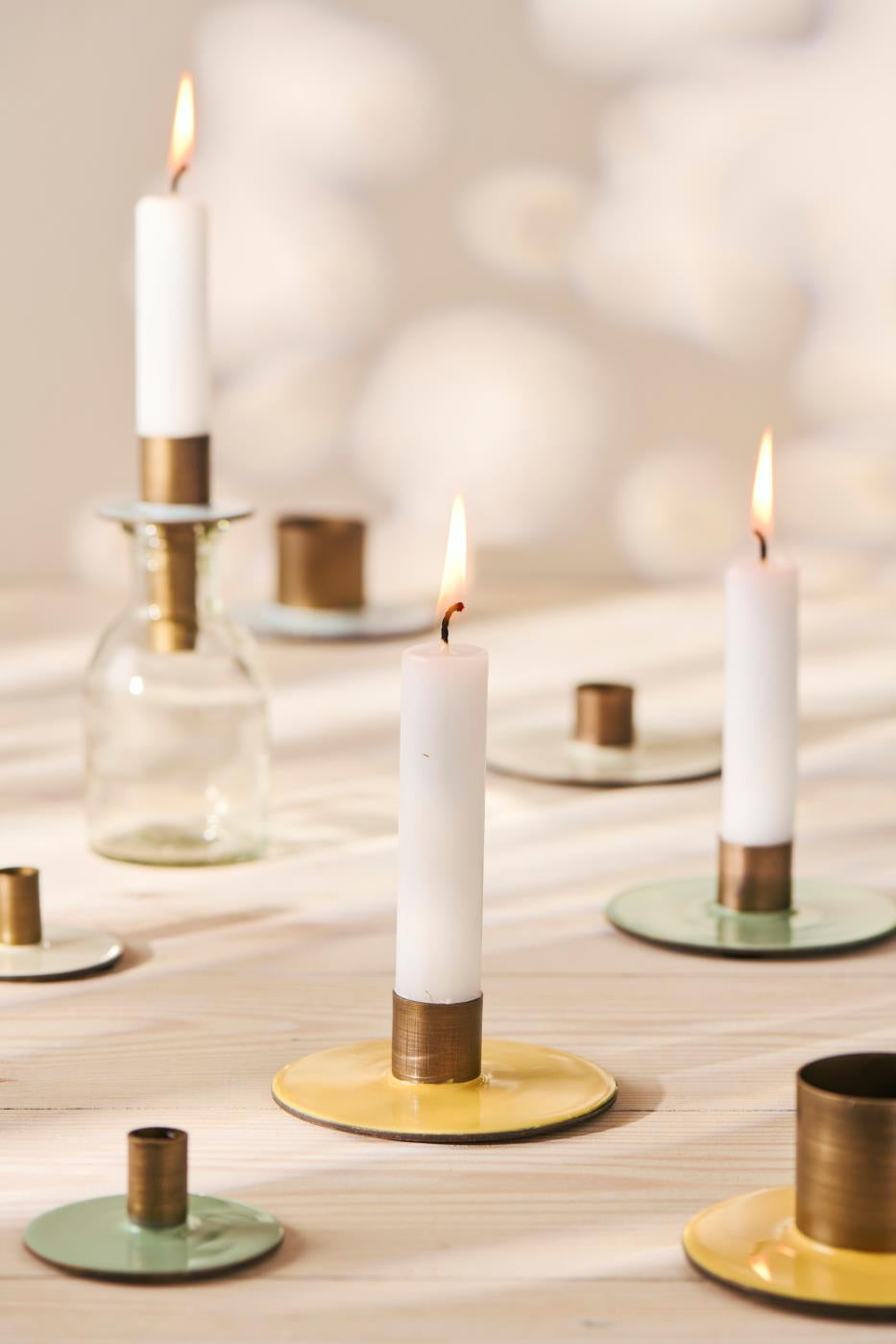 Ib Laursen / Kerzenhalter f/1,3 cm Kerze 2-farbig hellgelb