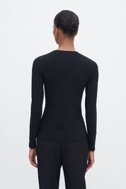 Filippa K / Cotton Stretch Long Sleeve  / Black