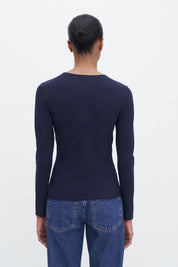 Filippa K / Cotton Stretch Long Sleeve  / Navy