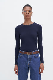 Filippa K / Cotton Stretch Long Sleeve  / Navy