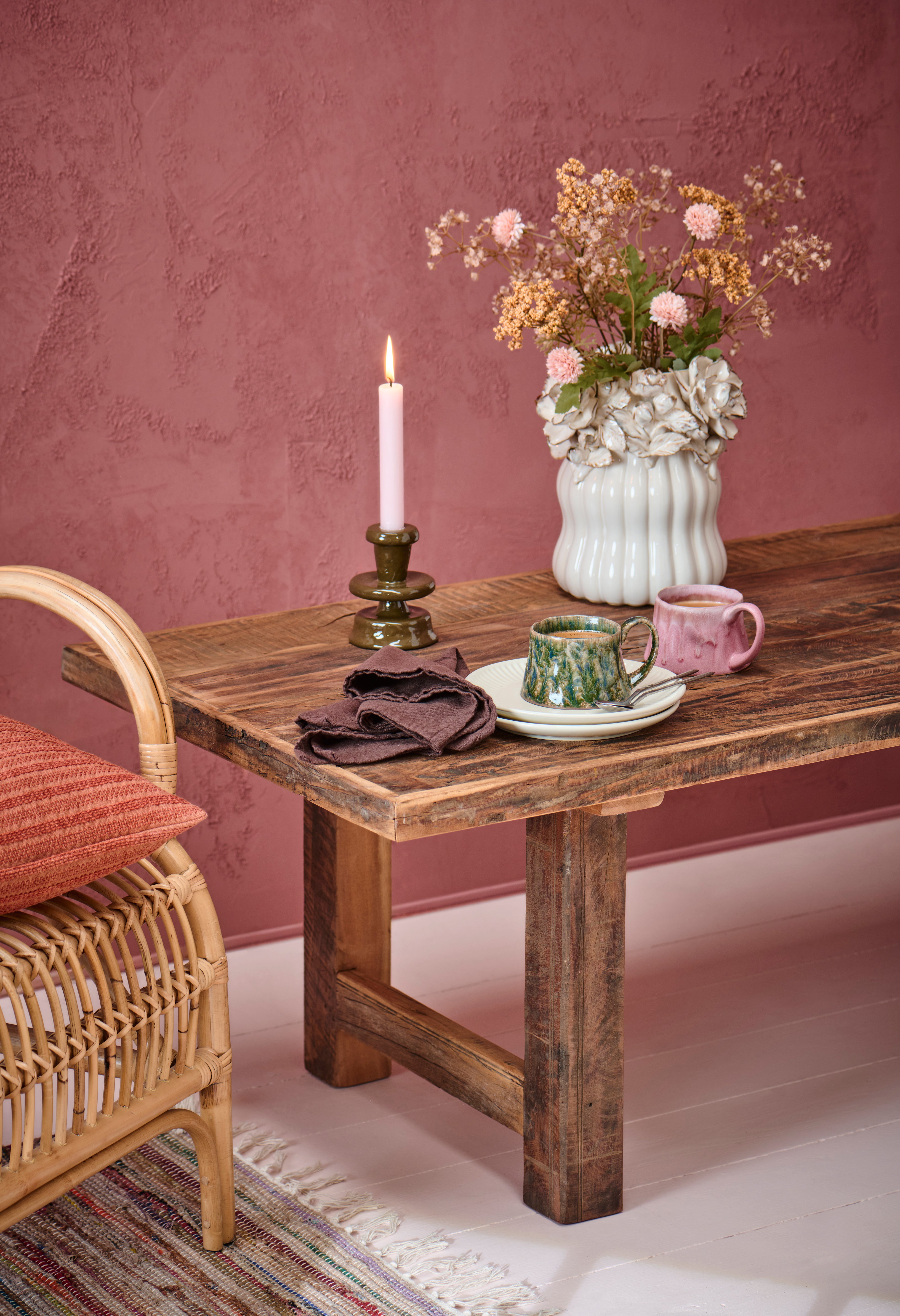 Ib Laursen / Tasse m/Henkel Varbjerg rosa Farbspiel