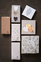 Ib Laursen / Serviette 10x20 cm Ton in Ton clayfarbige Streifen