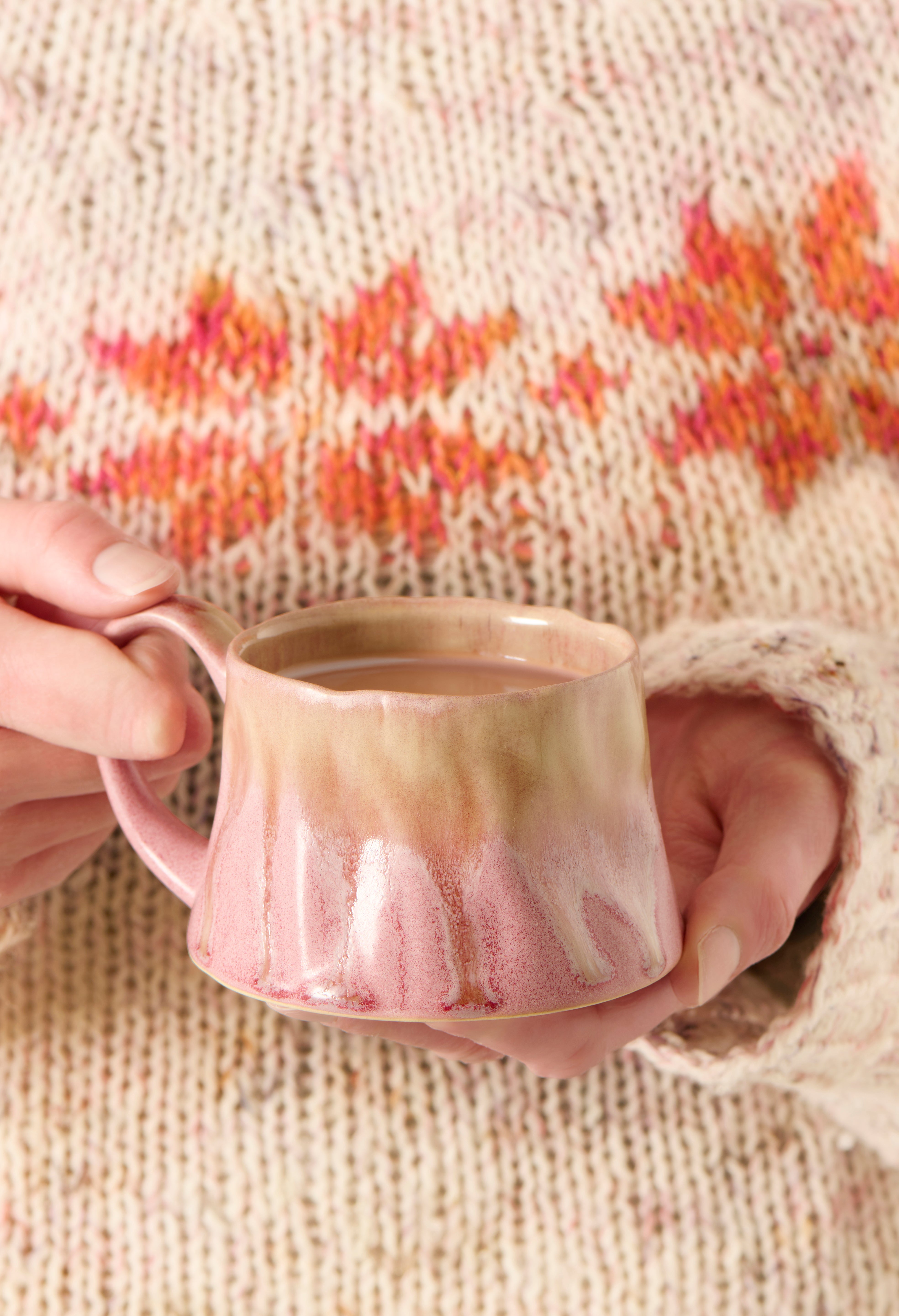 Ib Laursen / Tasse m/Henkel Varbjerg rosa Farbspiel