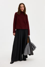 Filippa K / mika yak funnelneck sweater / Mahogany Red