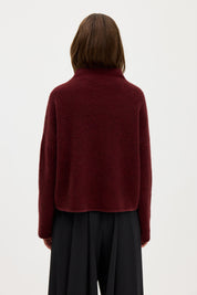 Filippa K / mika yak funnelneck sweater / Mahogany Red