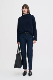 Filippa K / mika yak funnelneck sweater / Navy