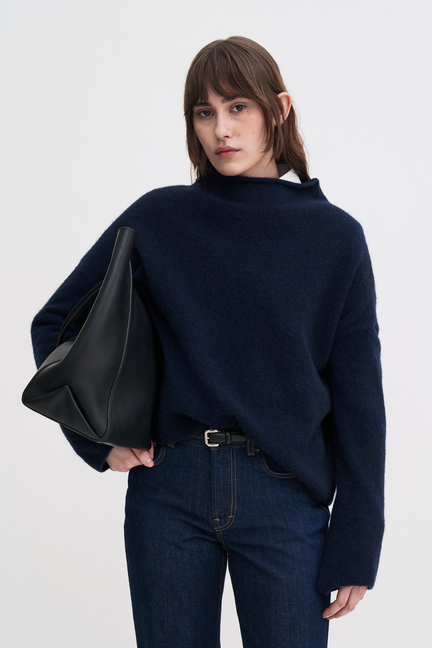 Filippa K / mika yak funnelneck sweater / Navy