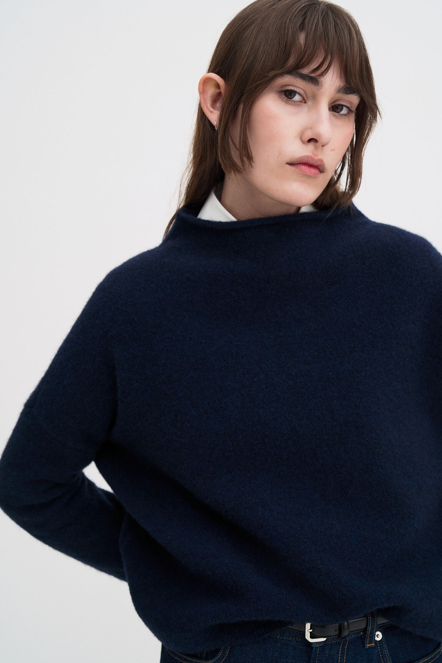 Filippa K / mika yak funnelneck sweater / Navy