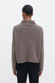 Filippa K / mika yak funnelneck sweater / Dark Taupe Melange