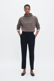 Filippa K / mika yak funnelneck sweater / Dark Taupe Melange