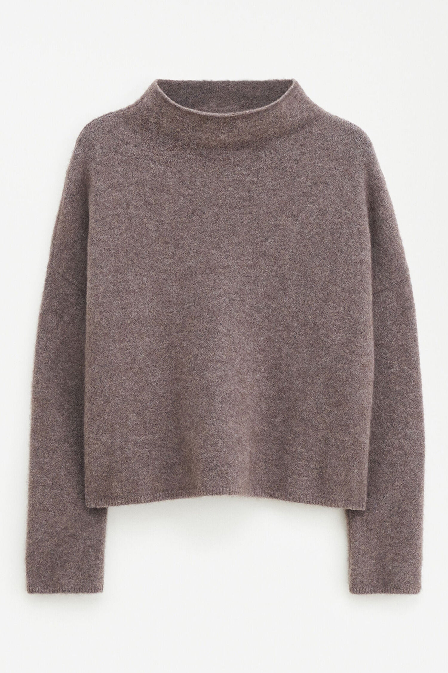 Filippa K / mika yak funnelneck sweater / Dark Taupe Melange