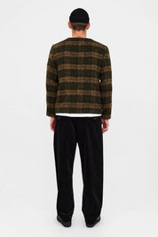 ANERKJENDT / AKDAN HEAVY TWILL CHECK OVERSHIRT / Forest night