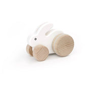 Kleiner hölzerner Hase (springend): White