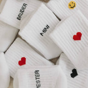 Eulenschnitt - Babysocken Herz rot 16-18