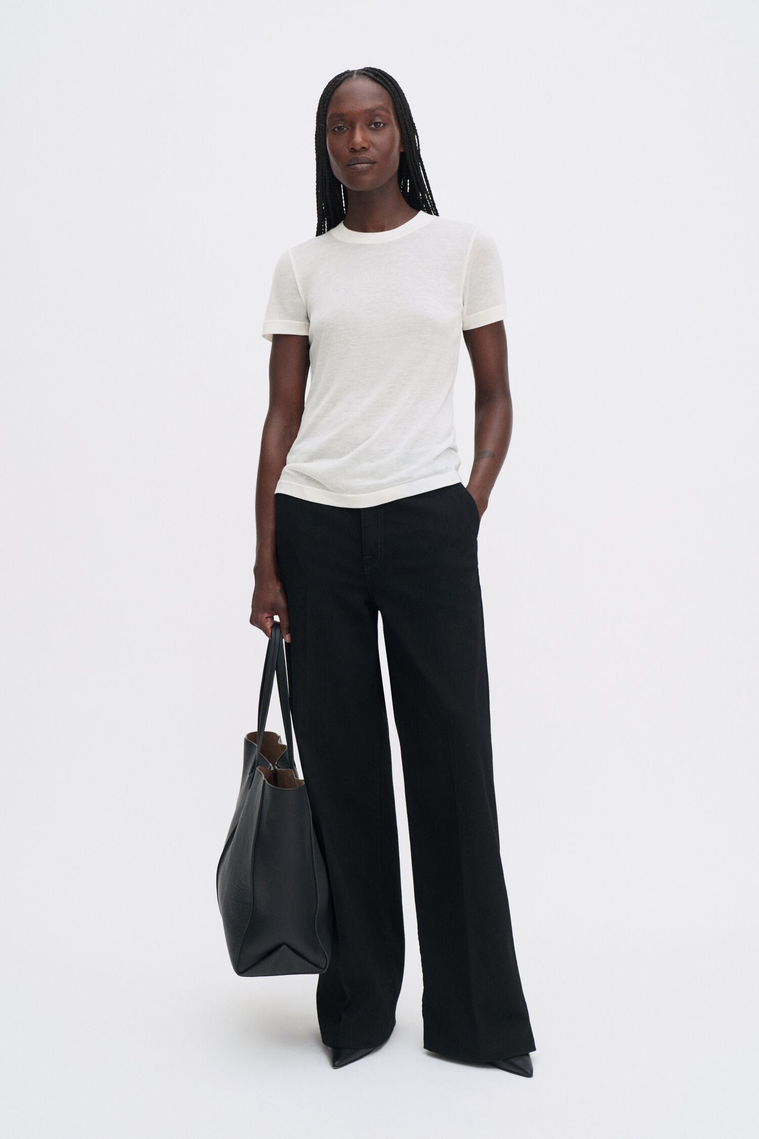 Filippa K / lyocell cashmere tee / Off-White