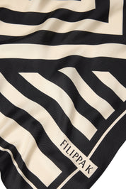 Filippa K / Printed Silk Scarf / Black