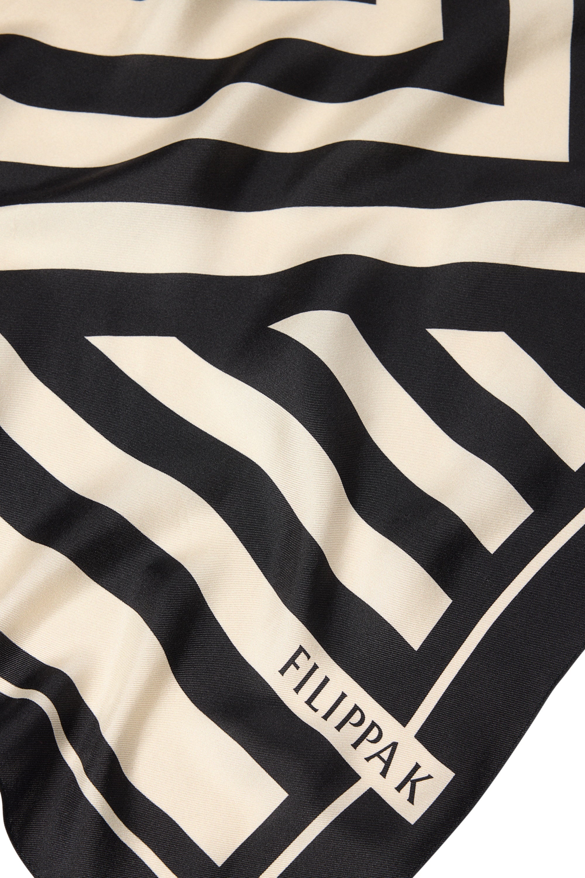 Filippa K / Printed Silk Scarf / Black
