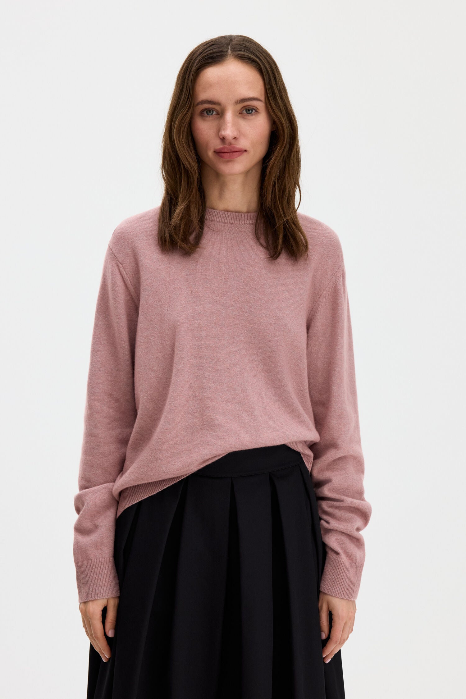 Filippa K / soft wool crewneck sweater / Light Pink